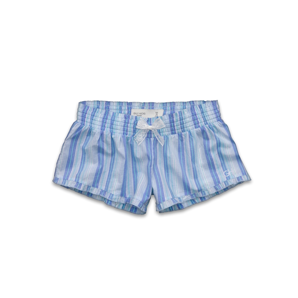 Womens Striped Sleep Shorts