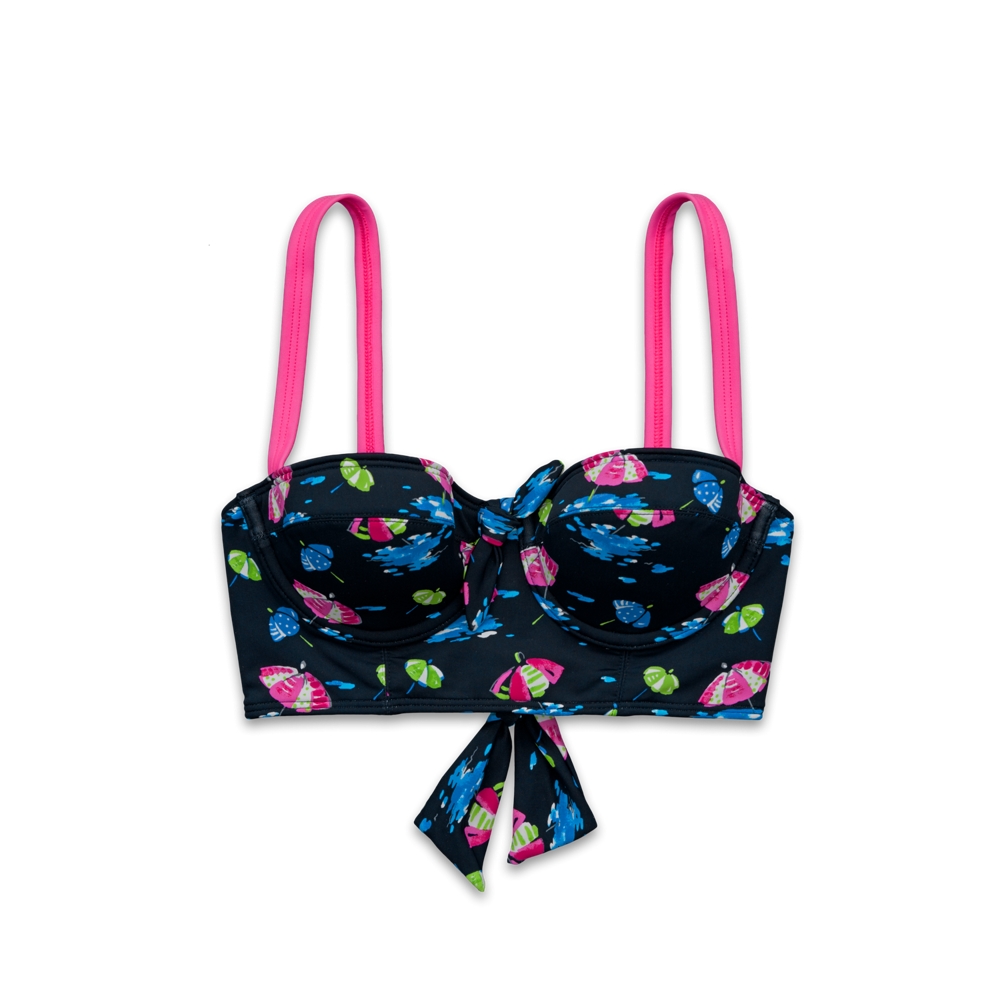 Womens Beach Scene Corset Swim Top
