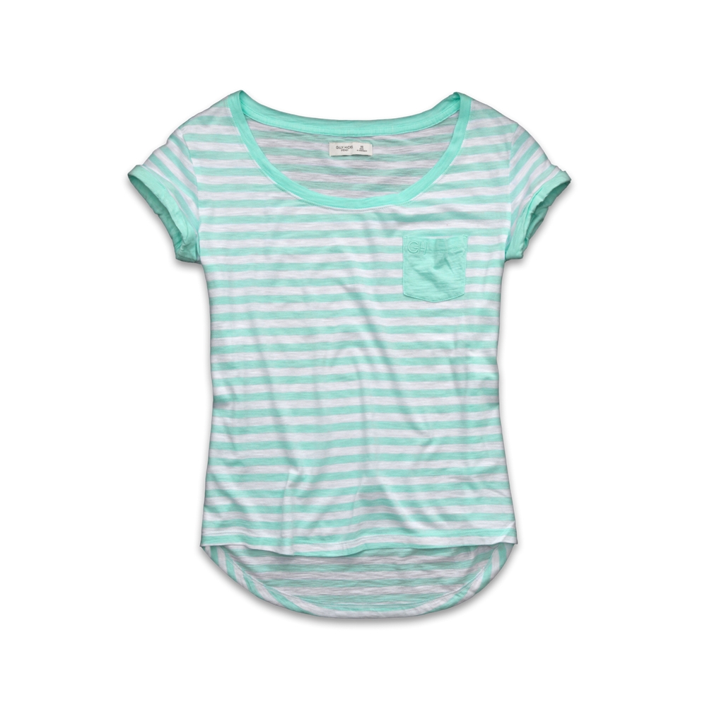 Womens Striped Pocket Tee