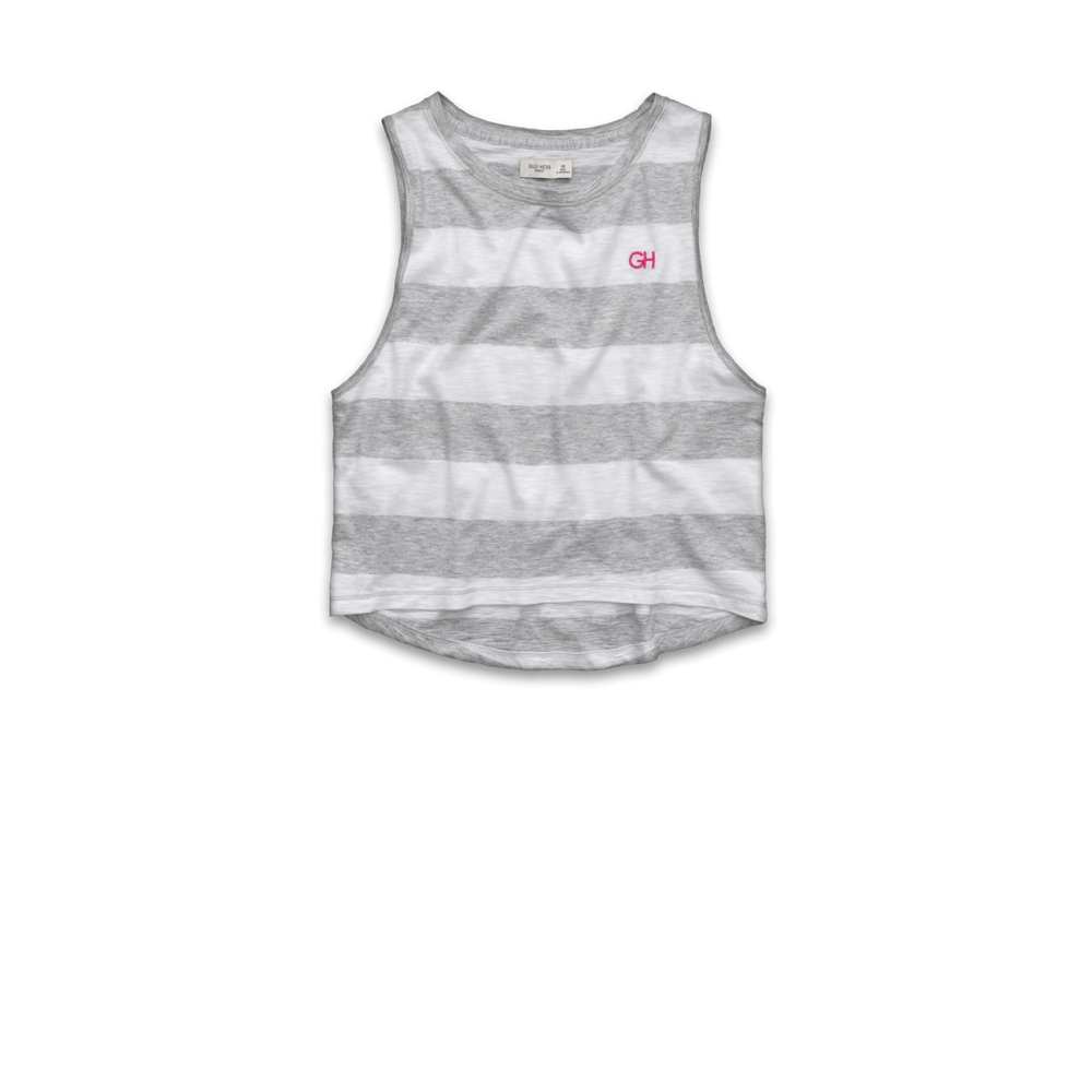 Womens Striped Cropped Tank