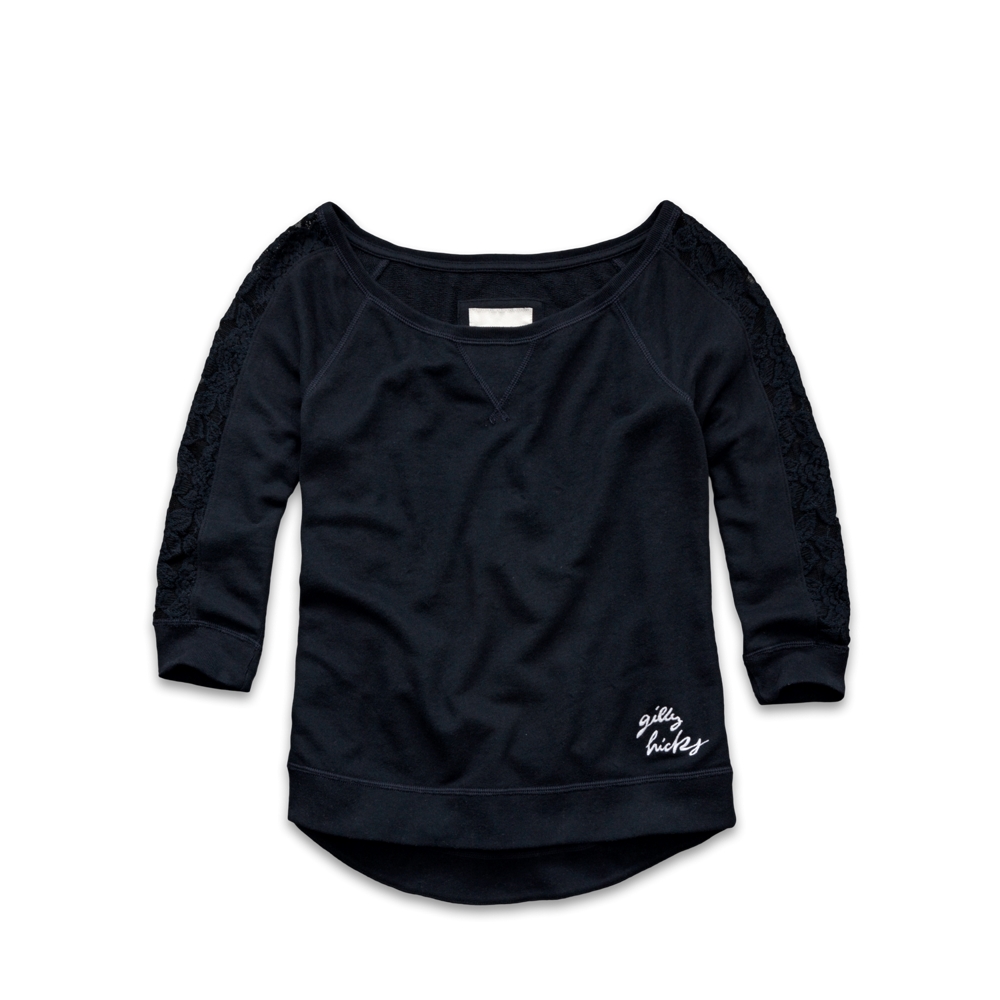 Lace Panel Sweatshirt