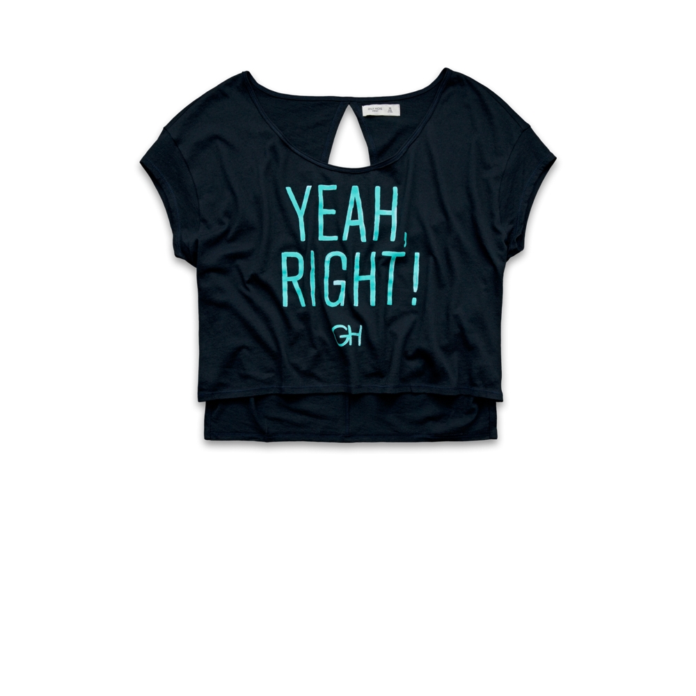Womens Attitude Graphic Cropped Tee