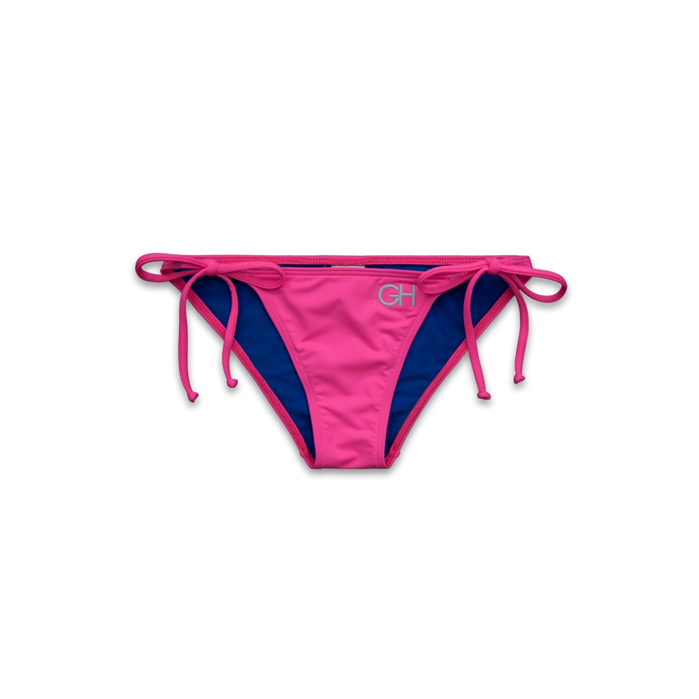 Womens Solid Side-Tie Swim Bottom