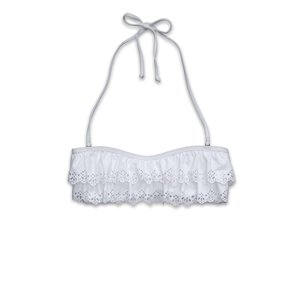 Womens Ruffle Bandeau Swim Top