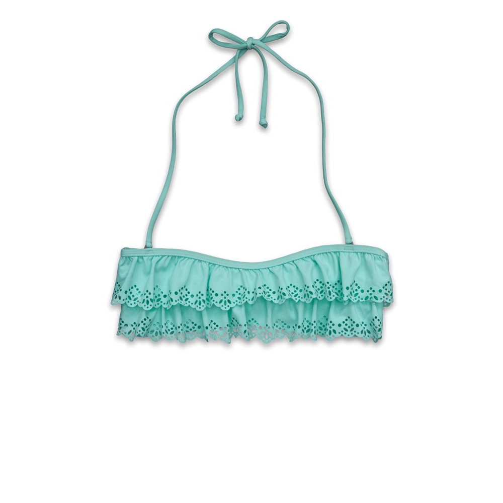 Womens Ruffle Bandeau Swim Top