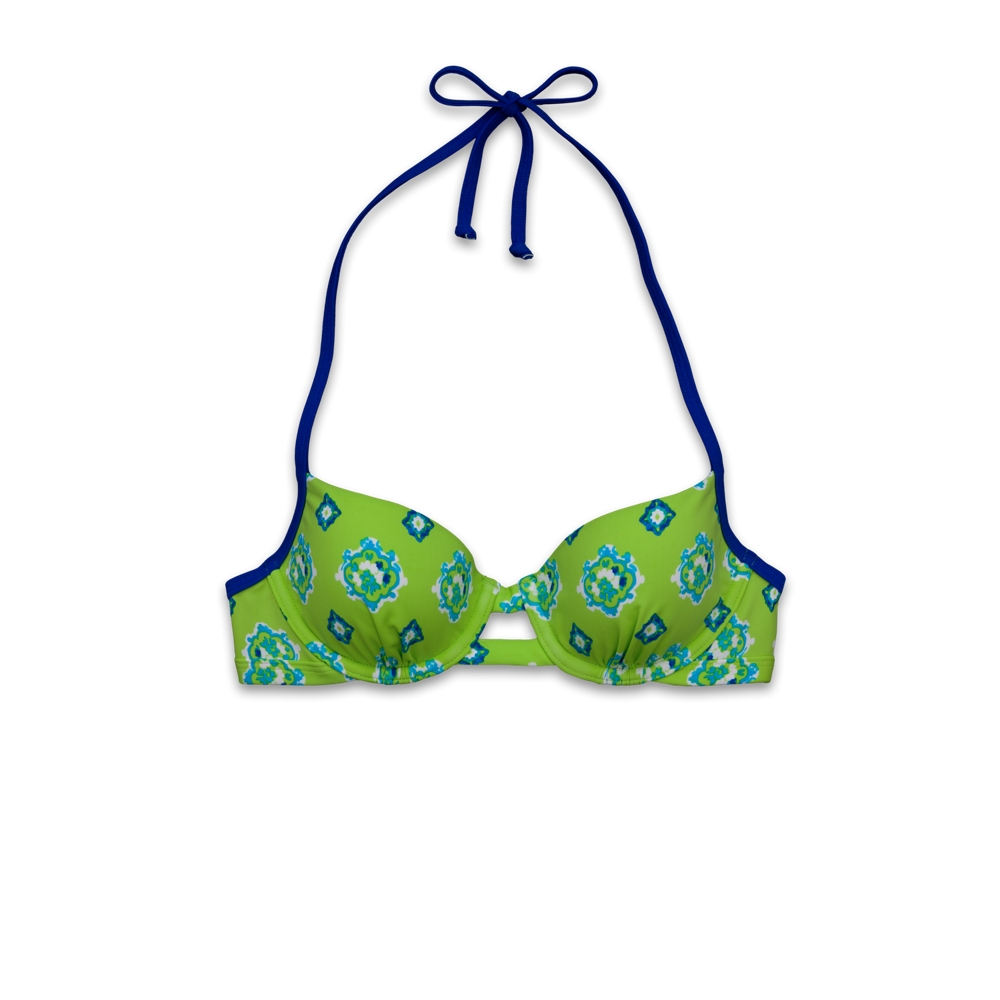 Womens Printed Push 'Em Up Balconet Swim Top
