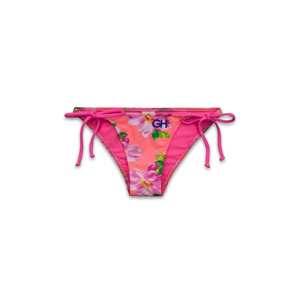 Womens Floral Side-Tie Swim Bottom