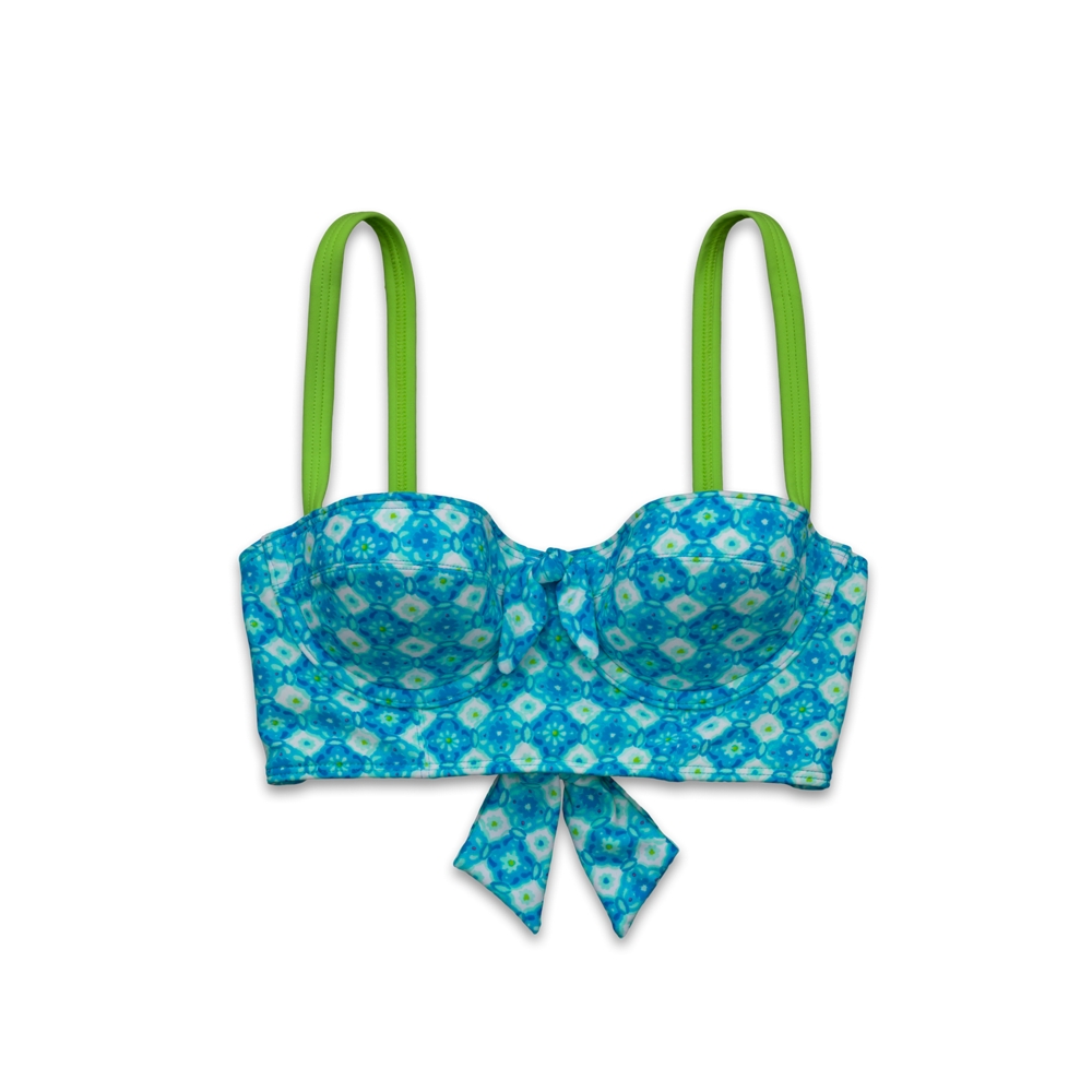 Womens Printed Corset Swim Top