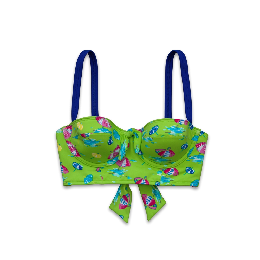 Womens Beach Scene Corset Swim Top