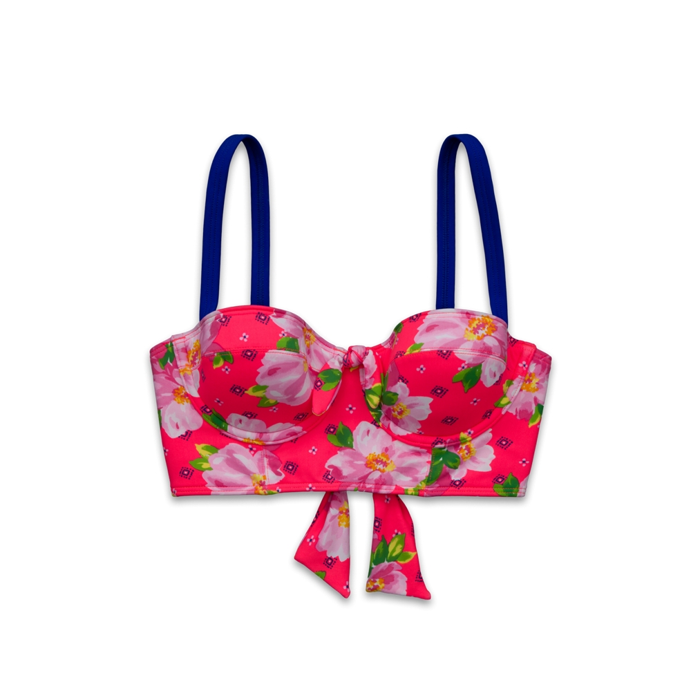 Womens Floral Corset Swim Top