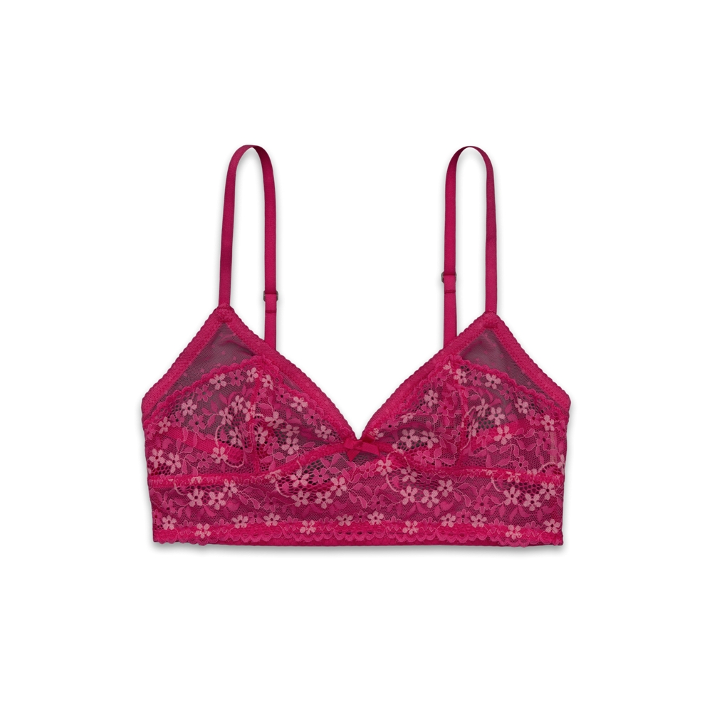 Womens Floral Mesh Bralette