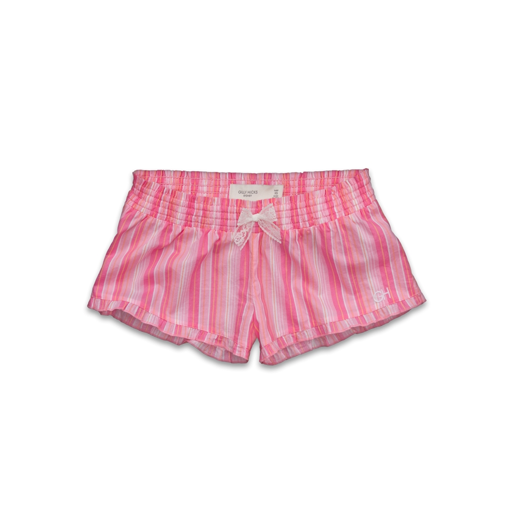 Womens Striped Sleep Shorts