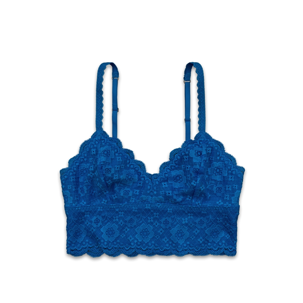 Womens Long-Line Lace Bralette