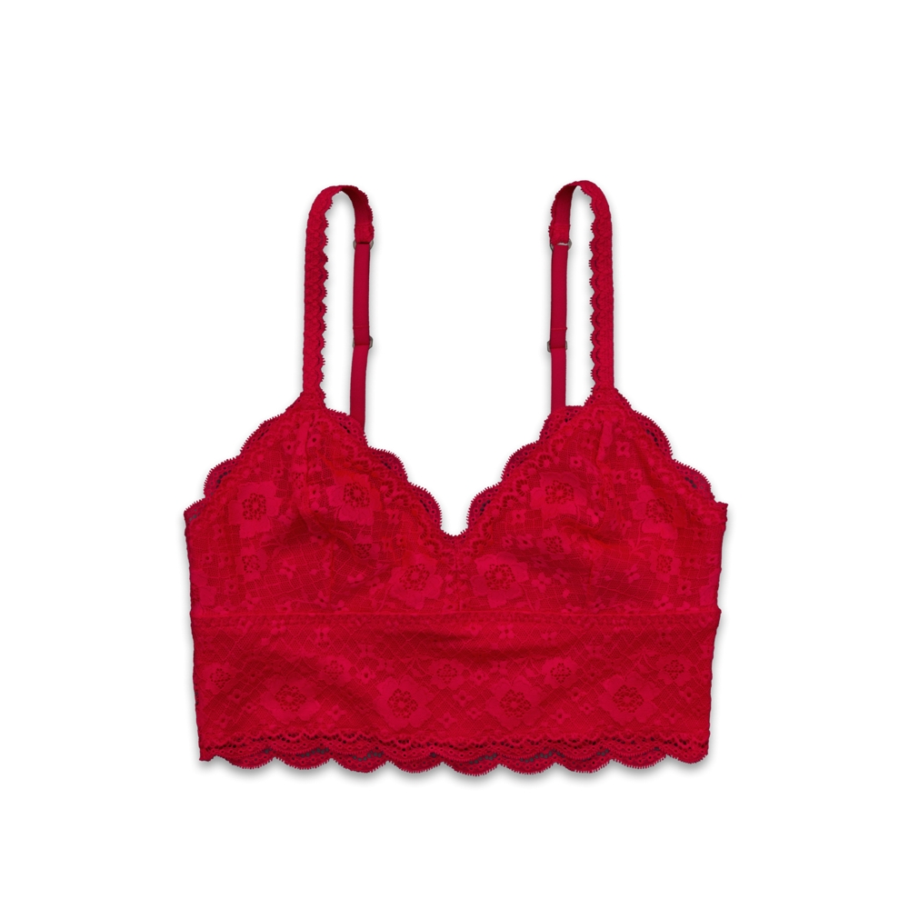 Womens Long-Line Lace Bralette