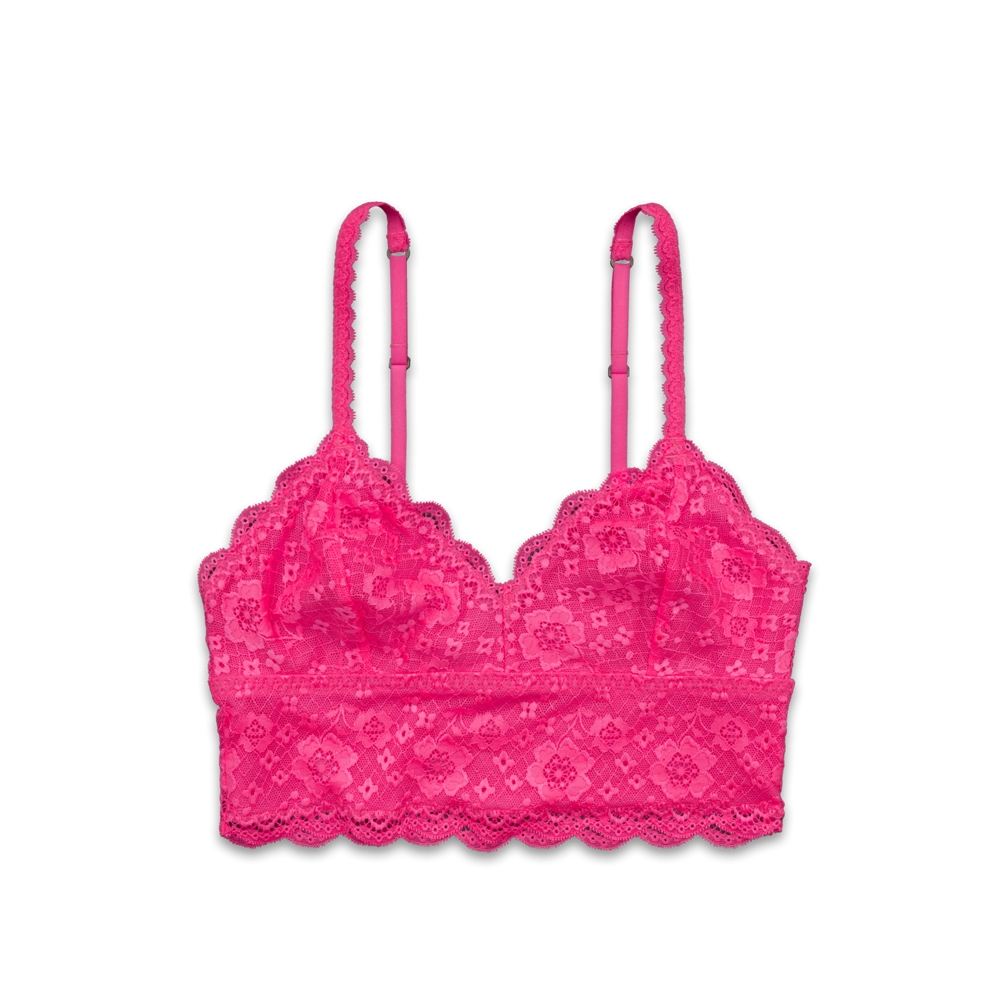 Womens Long-Line Lace Bralette