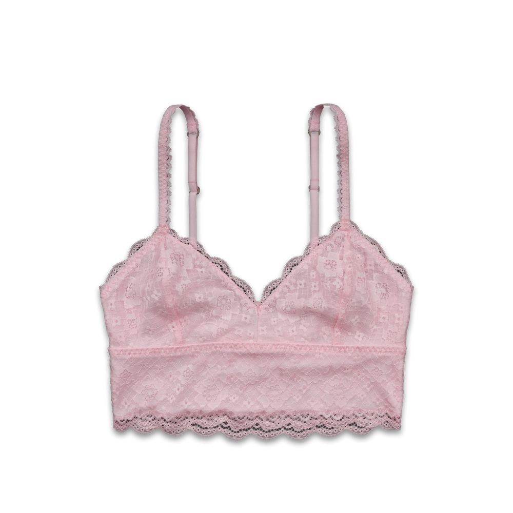 Womens Long-Line Lace Bralette