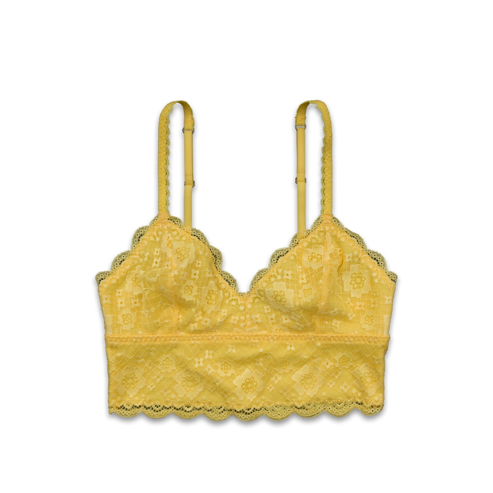 Womens Long-Line Lace Bralette