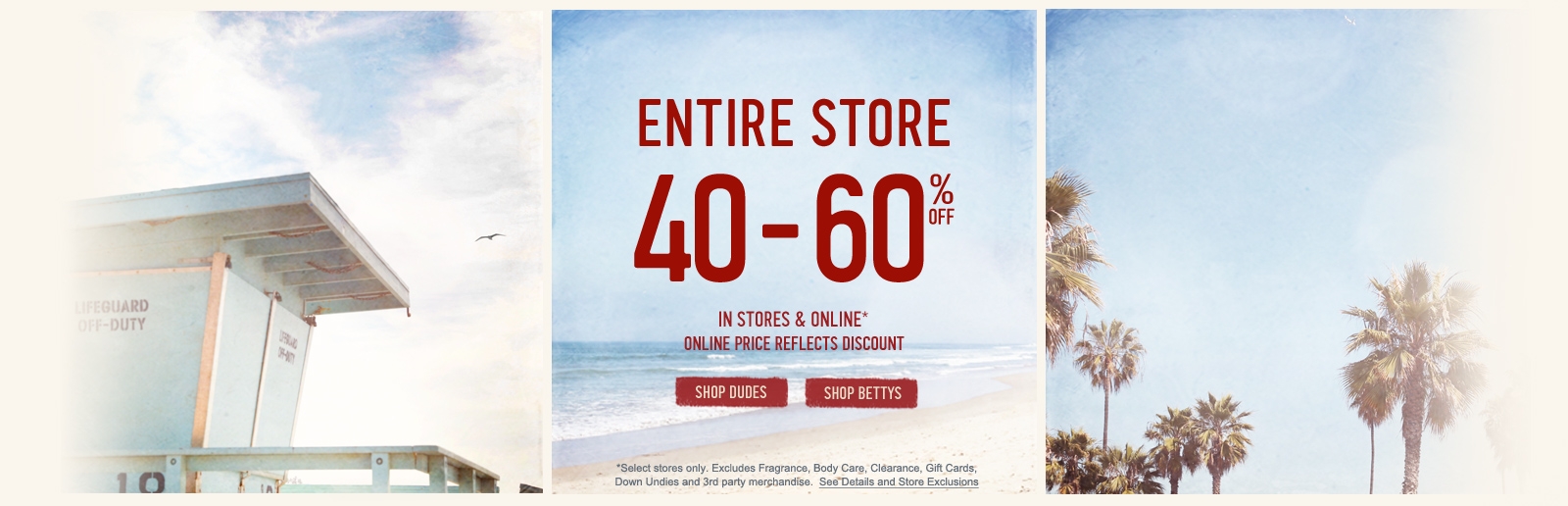 The entire store is 40-60% off!