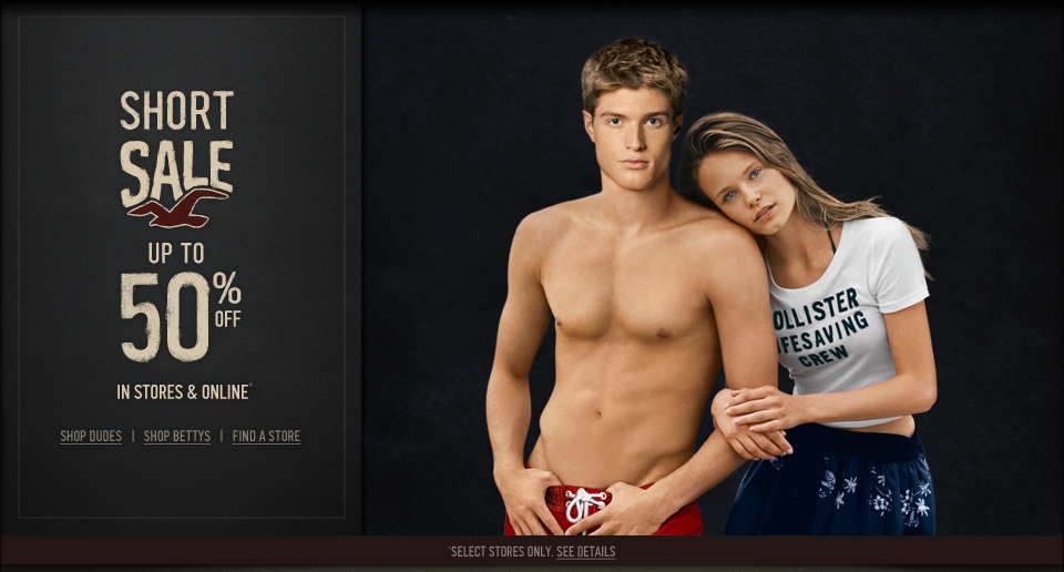 Hollister Co. Shorts are up to 50% off for a limited time in stores & online!