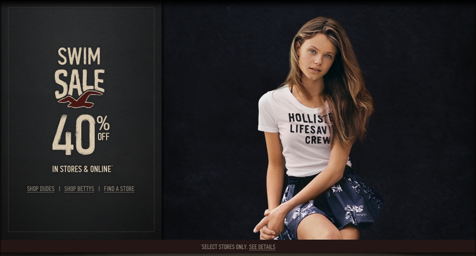 Hollister Co. Swim is on sale in stores & online for a limited time - 40% off!