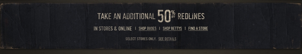 50% off Redlines - in stores & online