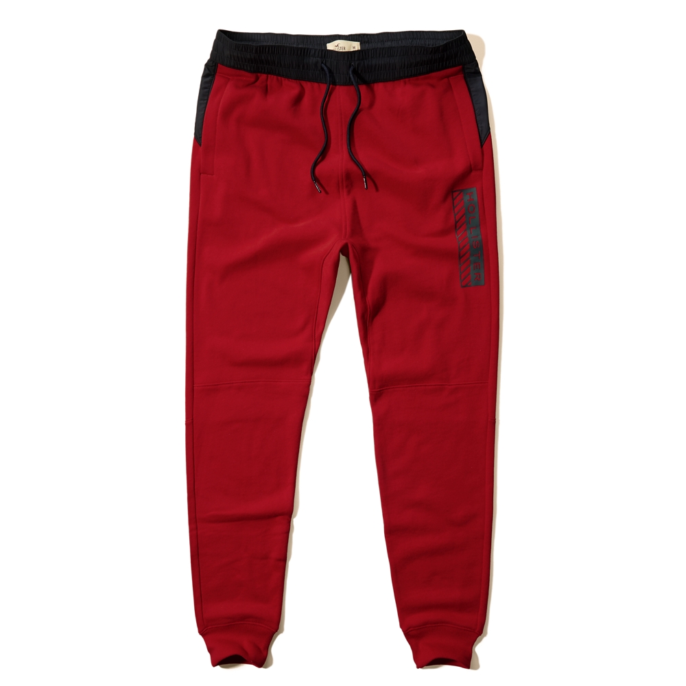 red hollister joggers