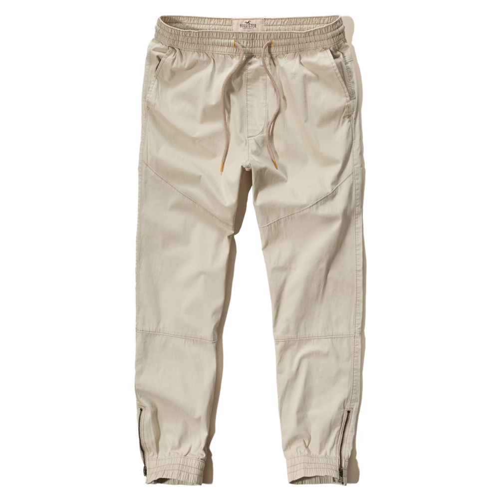 Hollister Ankle-Zip Twill Jogger Pants