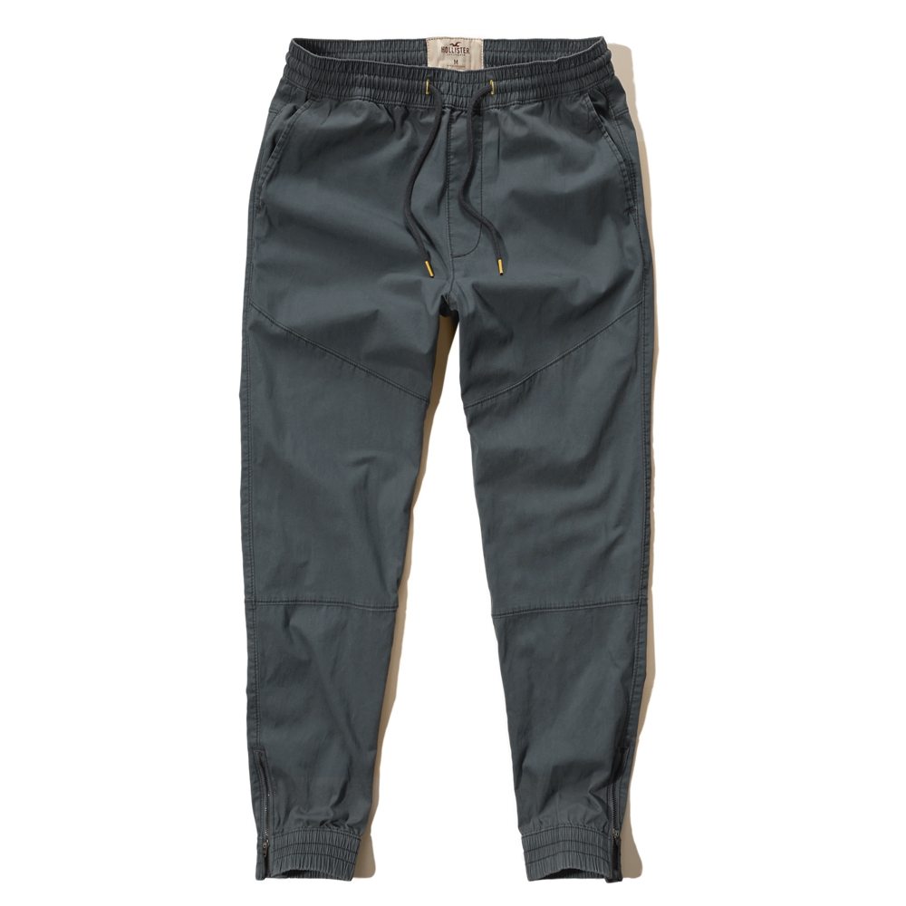 Hollister Ankle-Zip Twill Jogger Pants