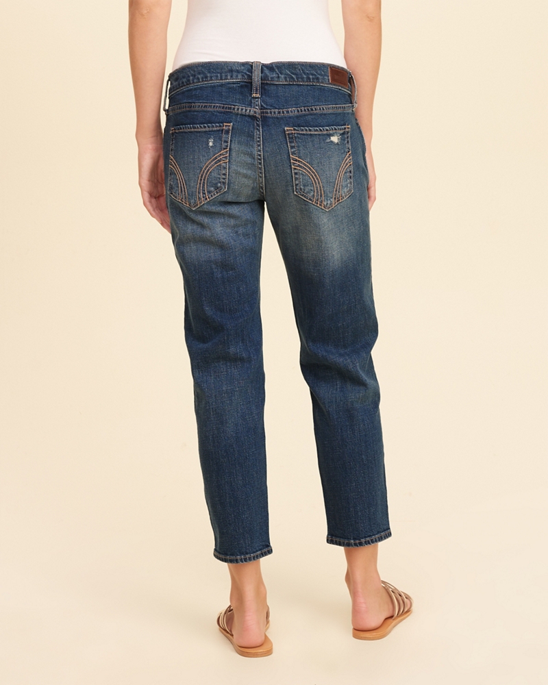 彈性低腰男友風牛仔褲