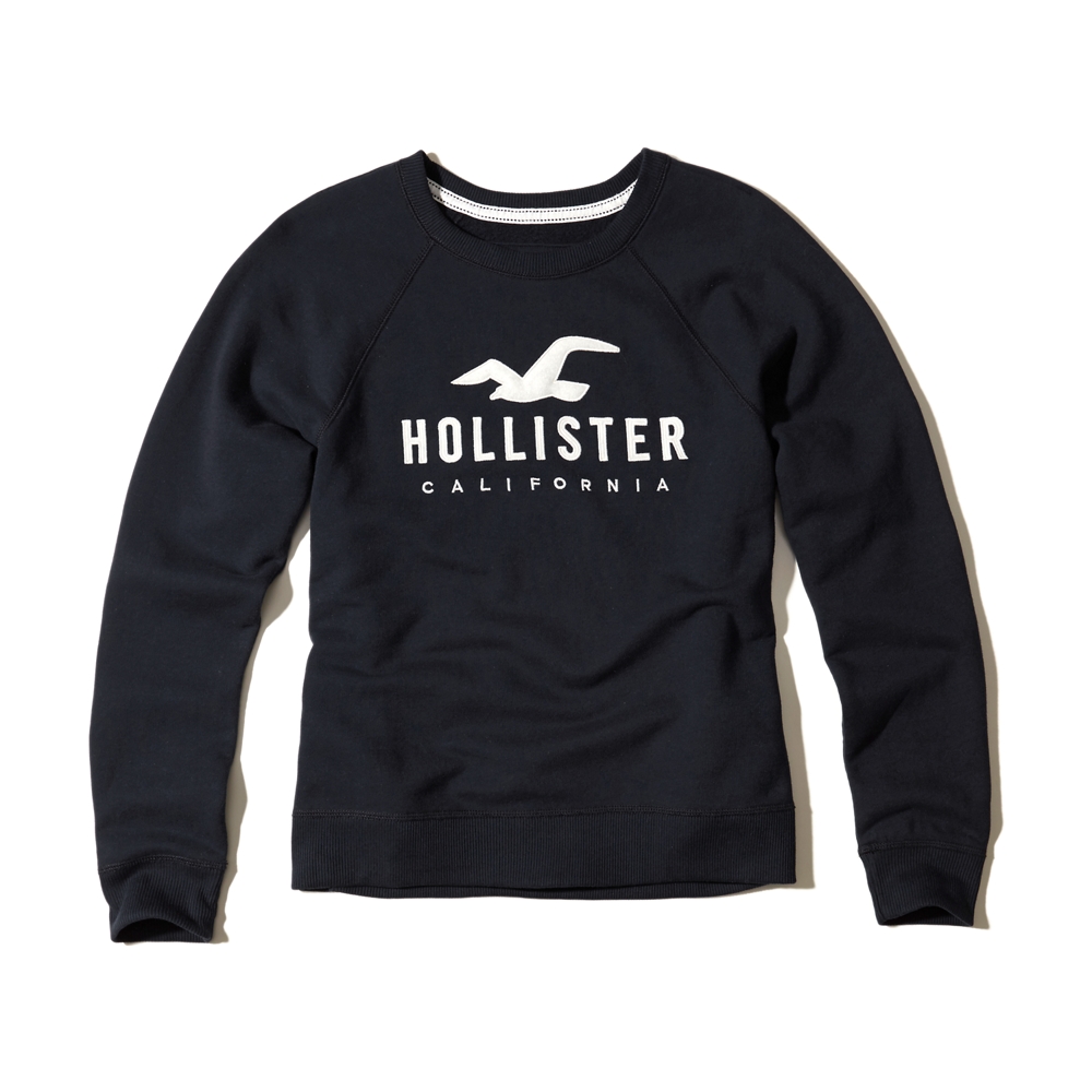 hollister logo graphic crewneck sweatshirt