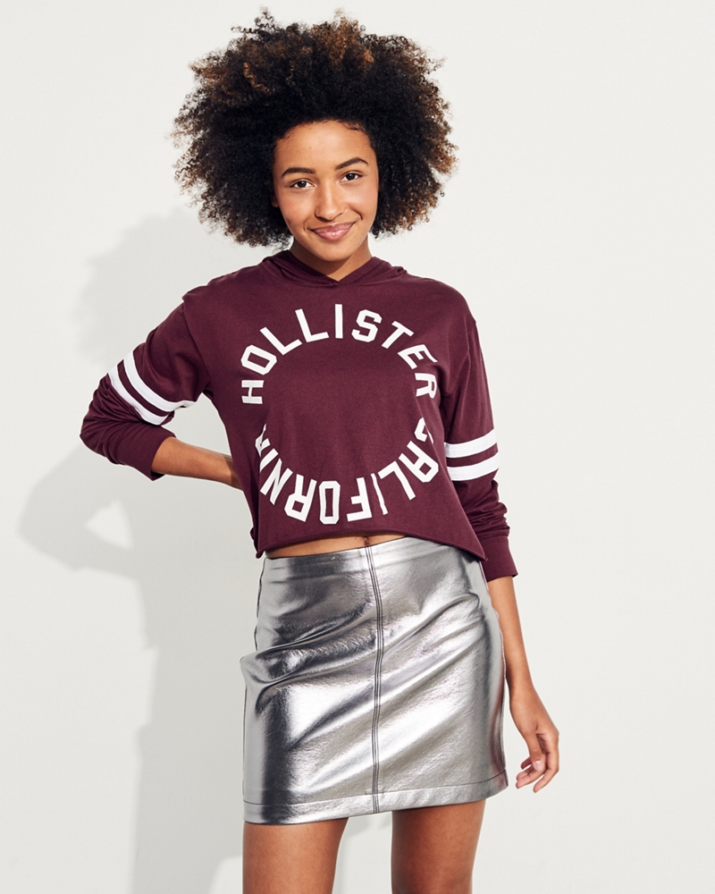 連帽短版圖案 T 恤