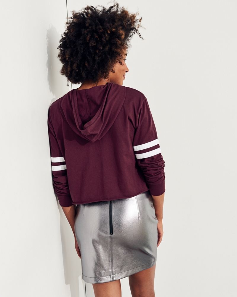 連帽短版圖案 T 恤