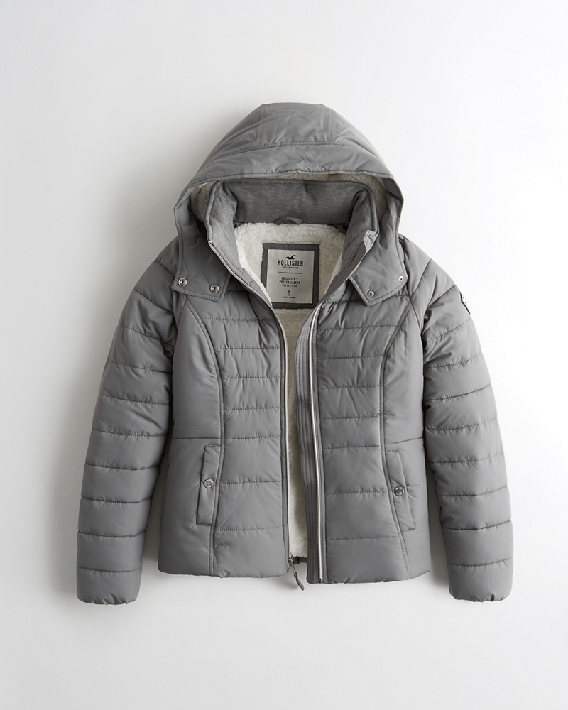 sherpa lined puffer parka hollister