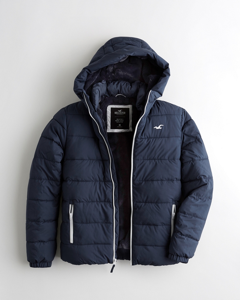 hollister hooded puffer jacket