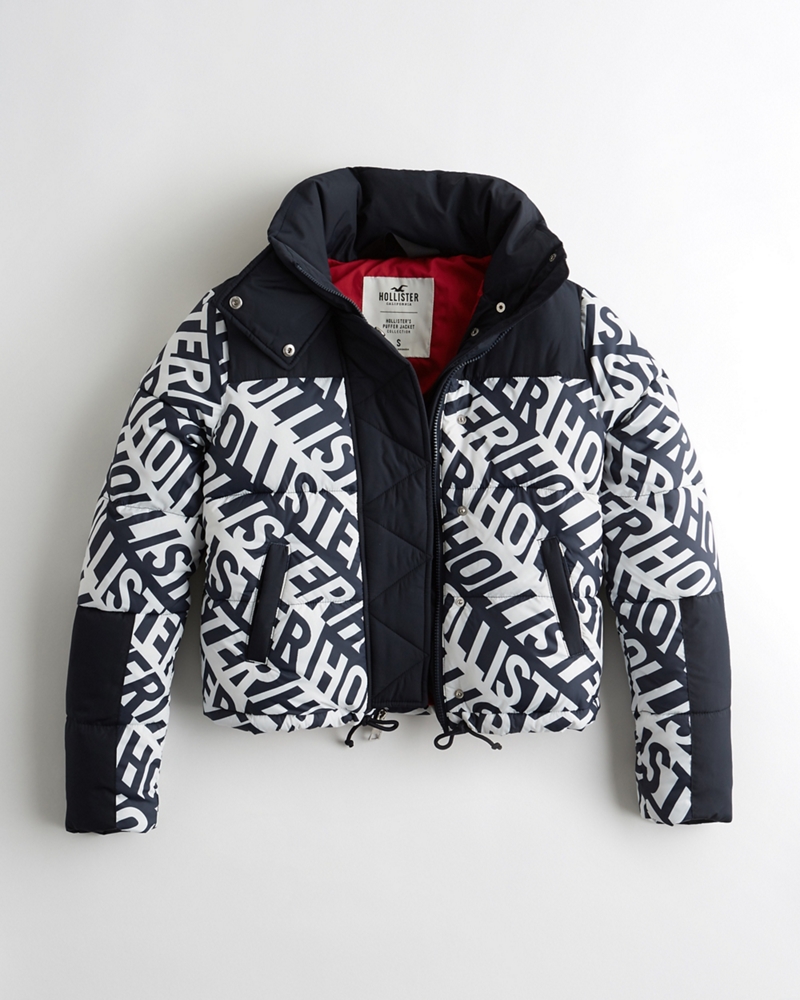 mock neck puffer jacket hollister