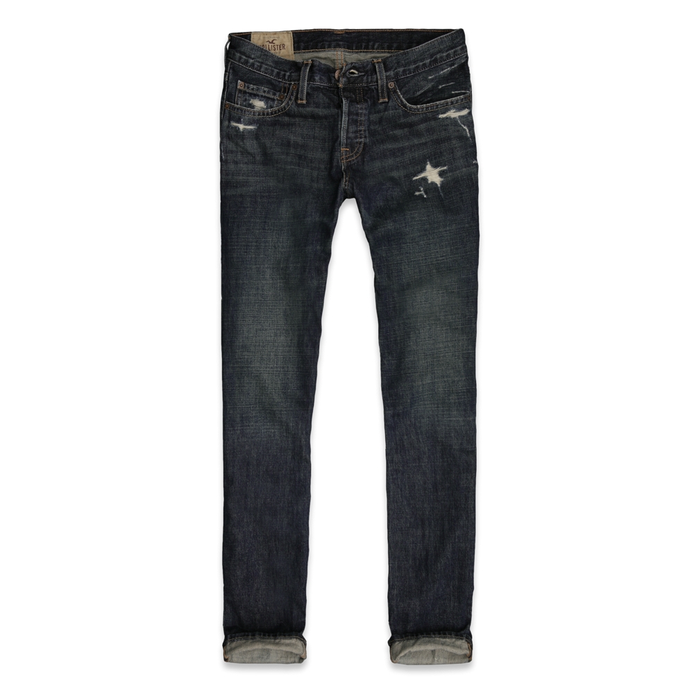 Boys Hollister Slim Straight Destroyed Jeans