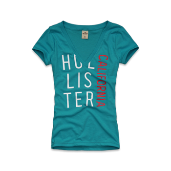 2012 NEW Hollister by Abercrombie womens Surfers Knoll V Neck Tee T 