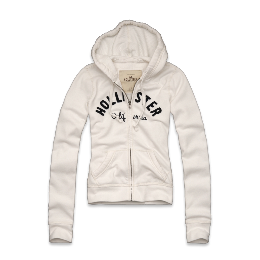 A white hollister hoodie
