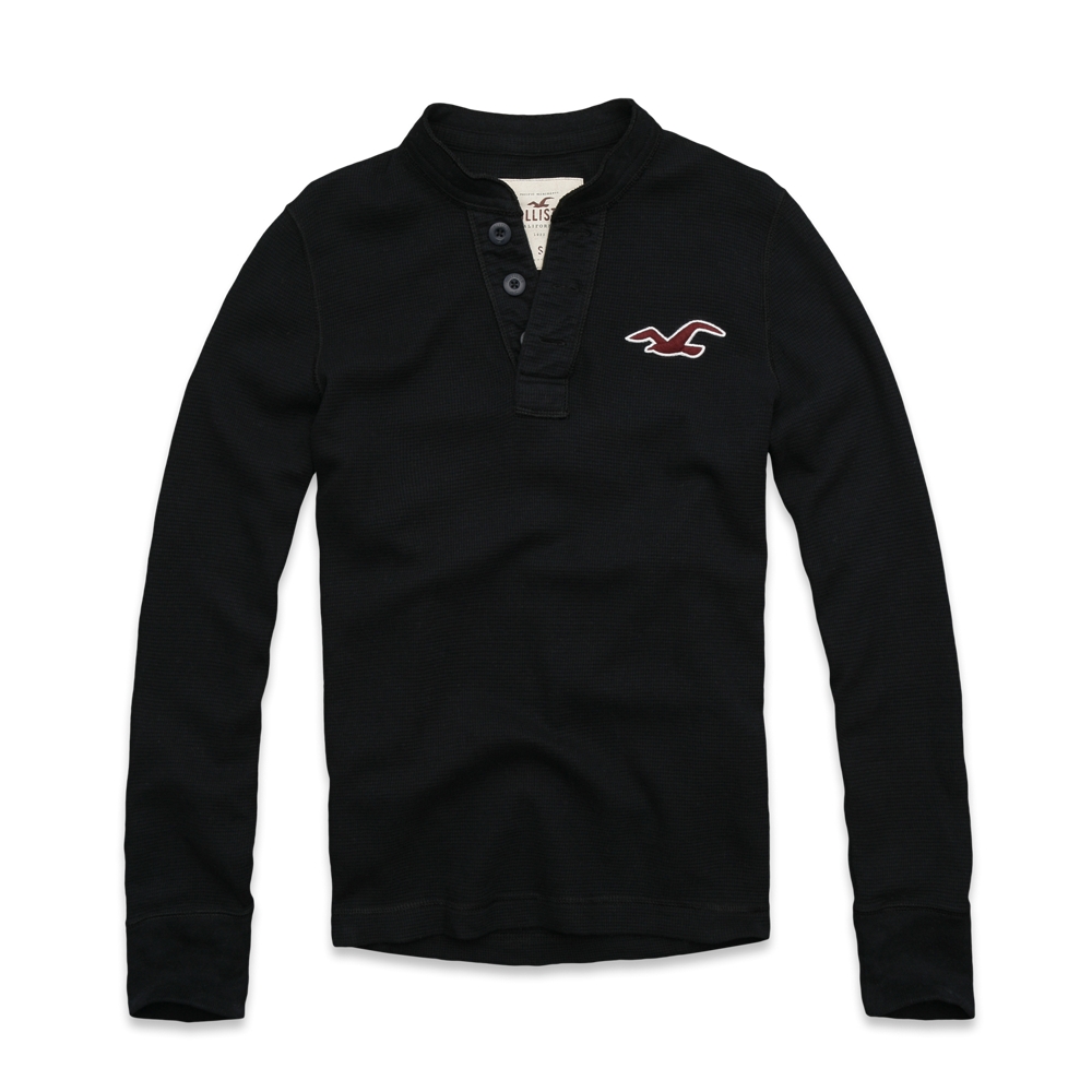 Guys White Point Waffle Texture Henley