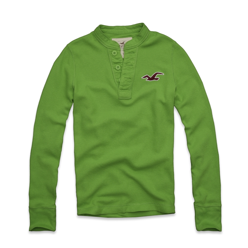 Girls White Point Waffle Texture Henley