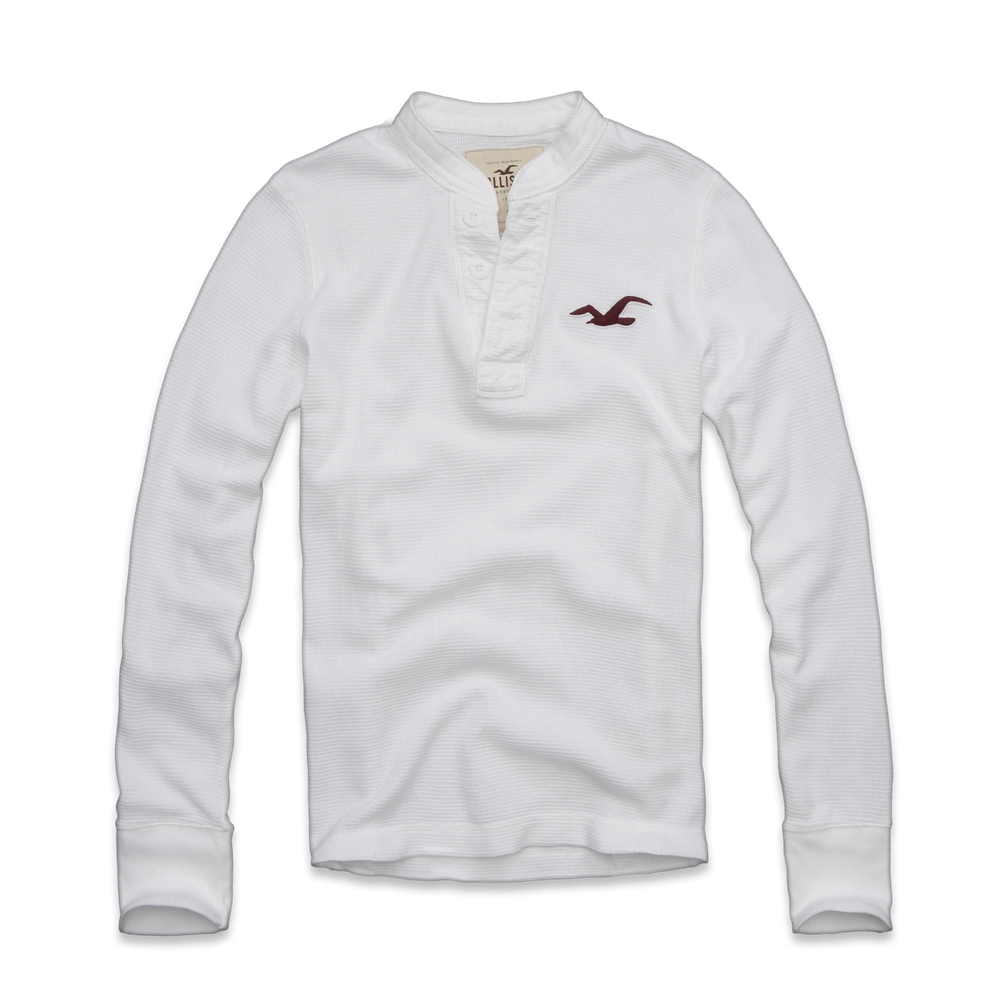 Boys White Point Waffle Texture Henley