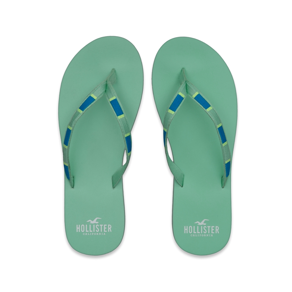 Girls Embroidered Classic Flip Flops