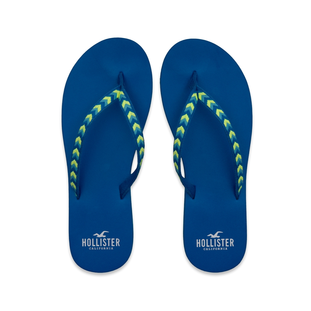 Girls Embroidered Classic Flip Flops