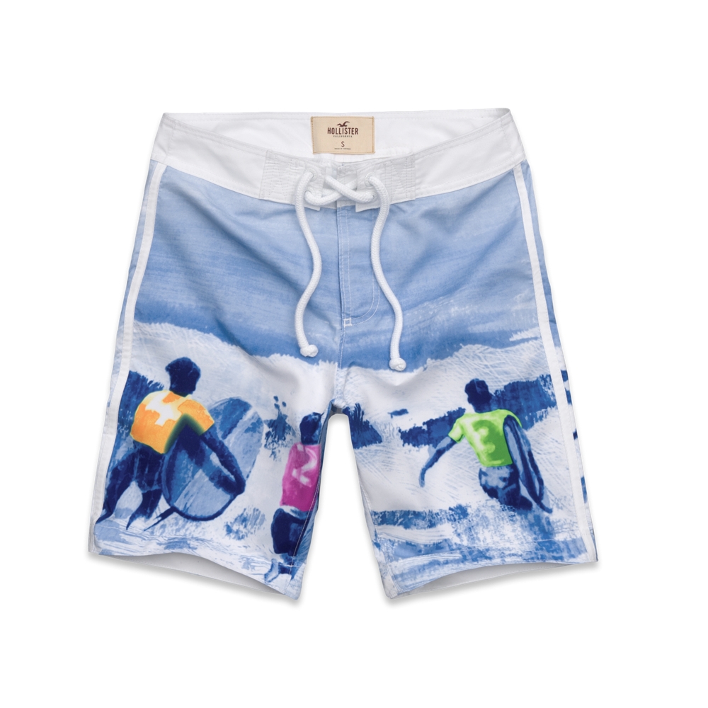 HOLLISTER White BELMOMT SHORE SWIM TRUNKS Shorts MENS M Bathing Suit