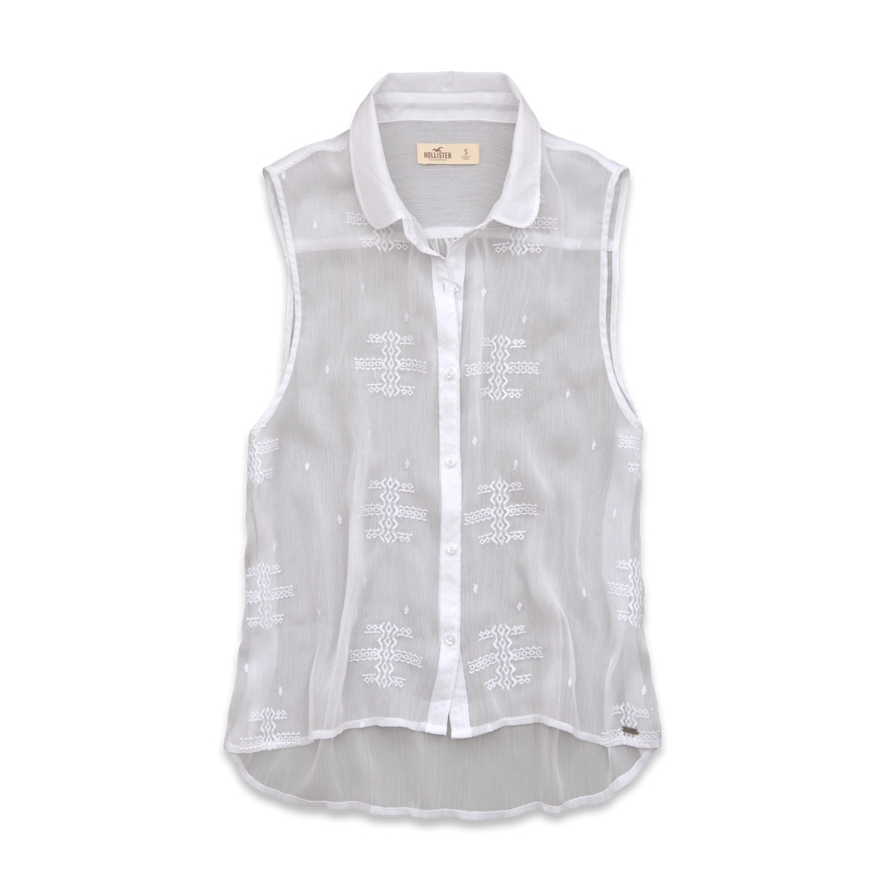 Girls Seascape Chiffon Shirt