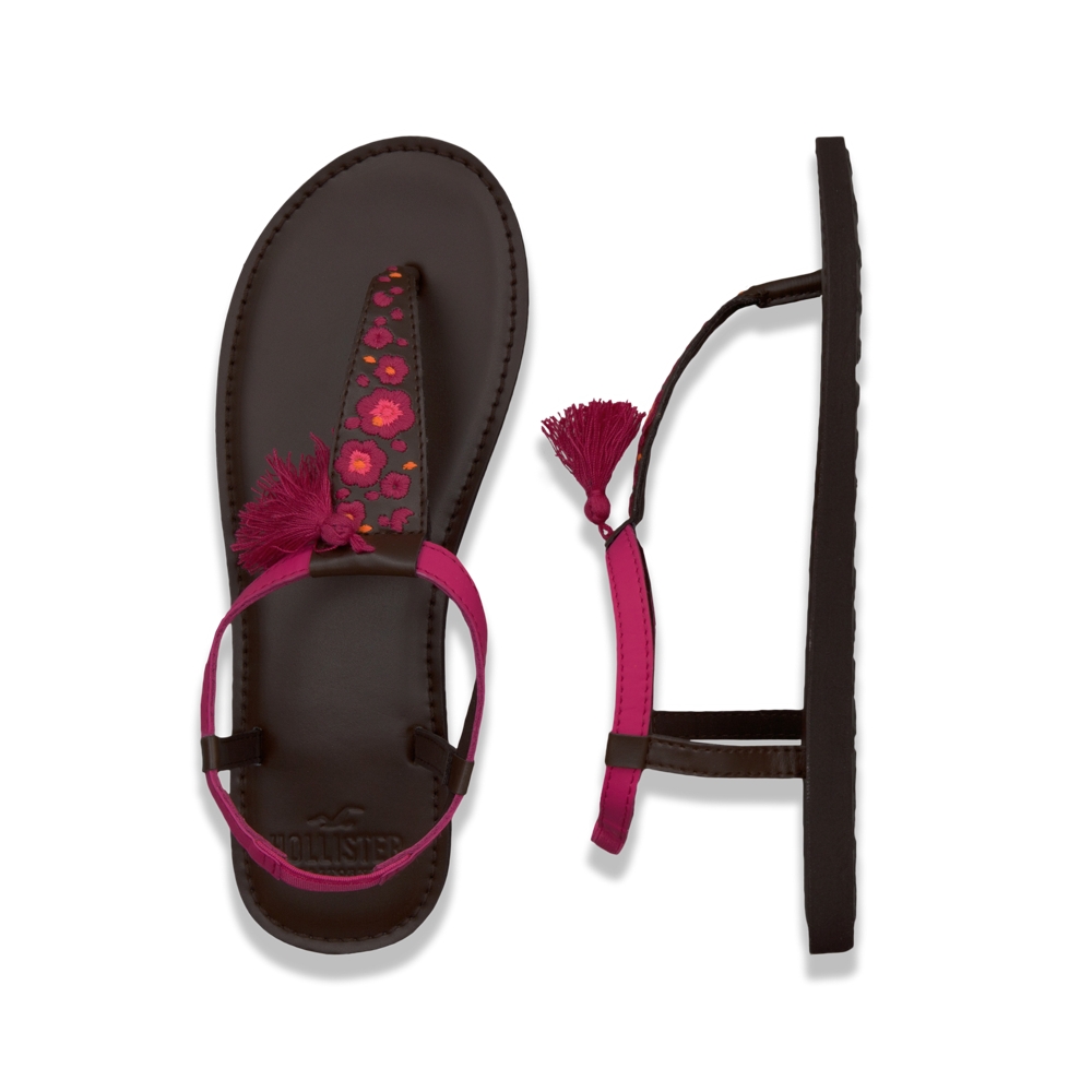 Girls Pretty Embroidered Flip Flops