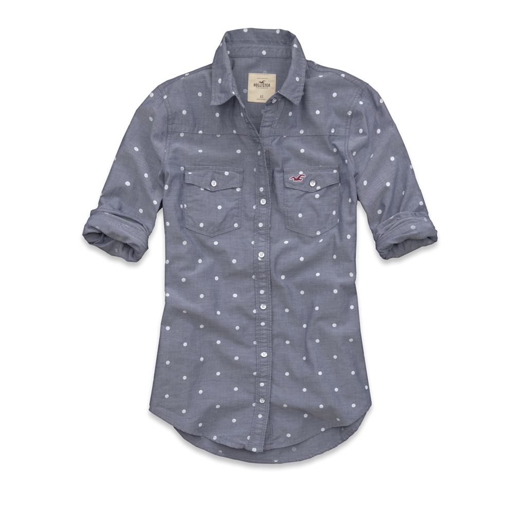 Girls Emma Wood Dot Denim Shirt
