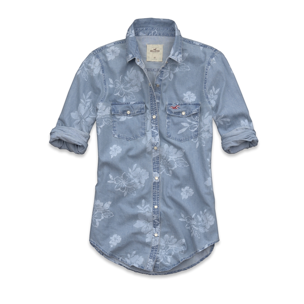 Girls El Pescador Floral Denim Shirt