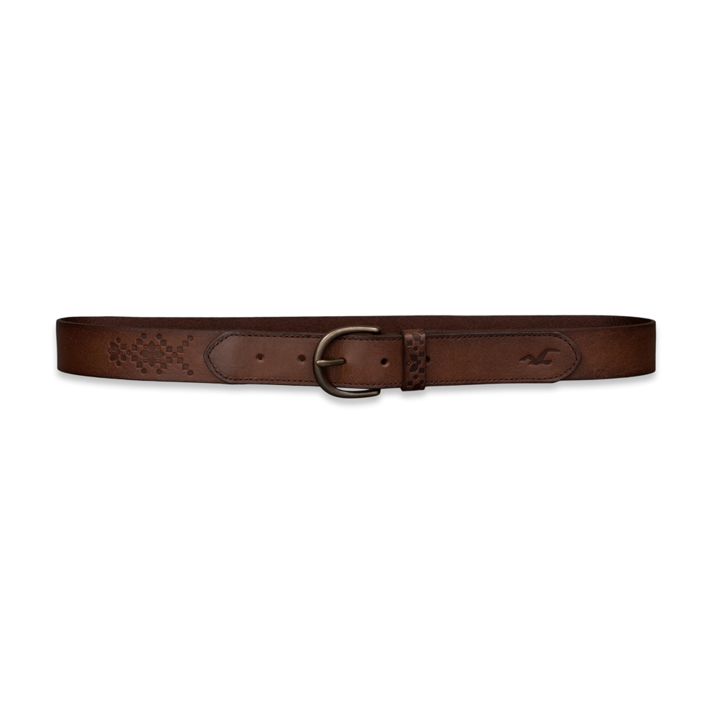 Girls Embossed Leather Belt