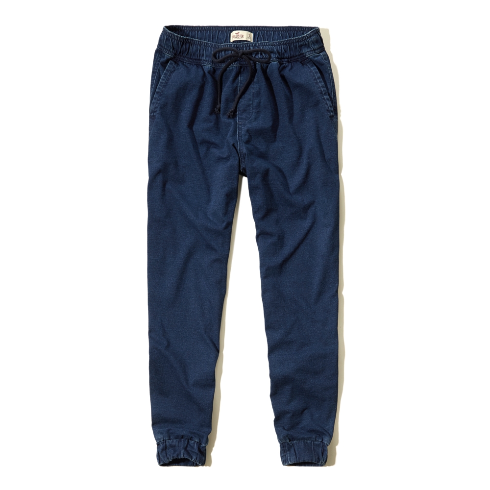 hollister denim joggers